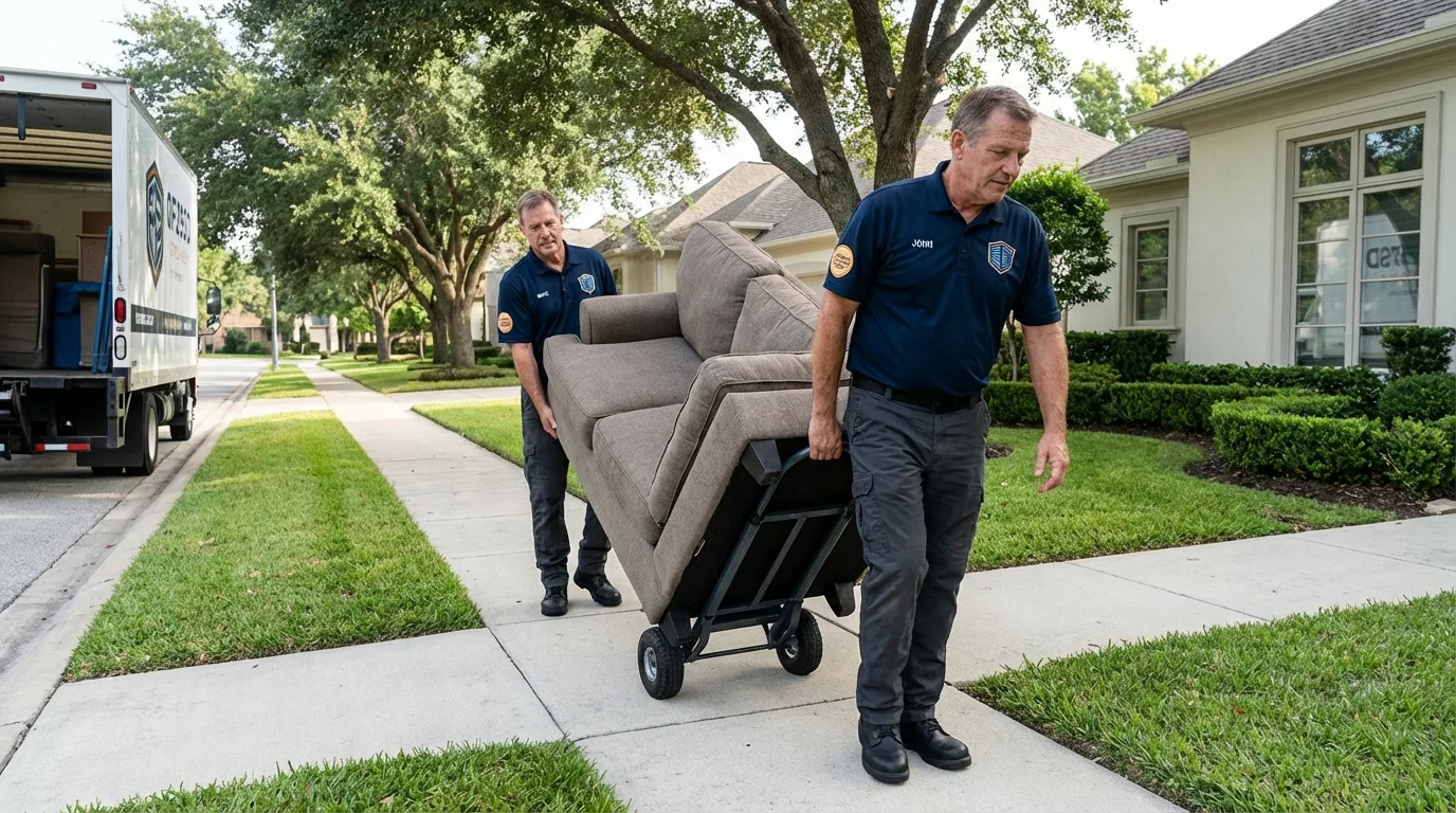 Local residential moving crew loading furniture in Blooming Prairie, MN